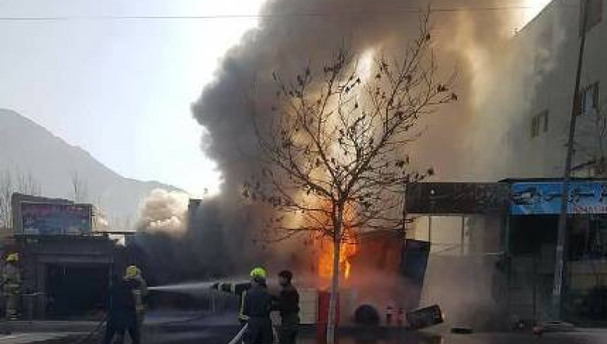 آتش سوزی در ناحیه هفتم شهر کابل