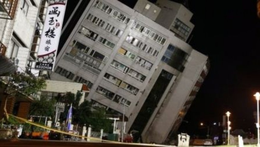 زلزله‌ای شدیدی شهر هوآلین تایوان را لرزاند
