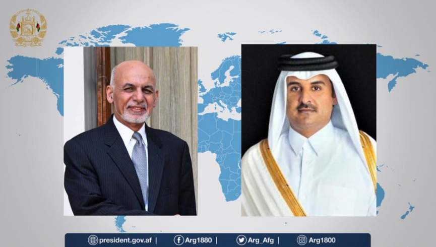 رییس جمهور غنی و امیر قطر بر آتش‌بس فوری تاکید کردند