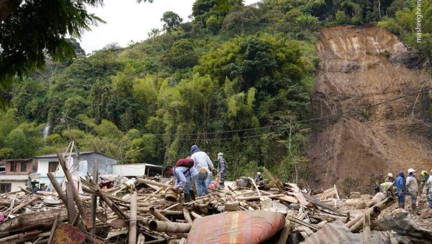کشته شدن ده ها نفر در کلمبیا بر اثر رانش زمین