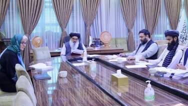 سرپرست وزارت صحت عامه طالبان با مسؤول مبارزه با گرسنگی دیدار کرد
