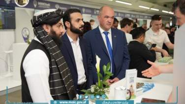 دیپلمات طالبان در نمایشگاه نوآوری‌ها پوهنتون جیودیزی و کارتو گرافی در مسکو شرکت کرد